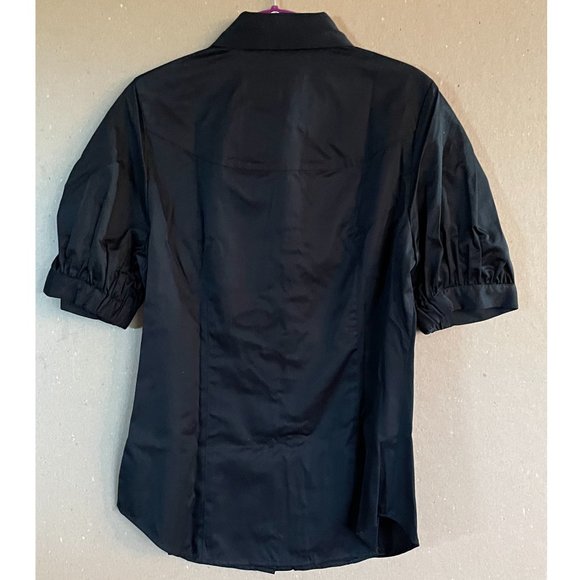 Never Worn Antonio Melani Julia Point Collar Puff Long Sleeve Button Front Satee - Picture 4 of 4